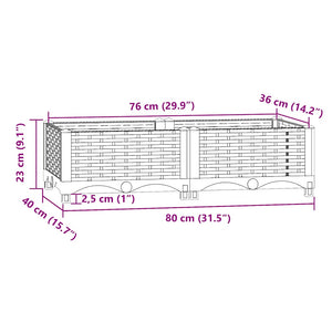 vidaXL Raised Garden Bed 80x40x23 cm Polypropylene