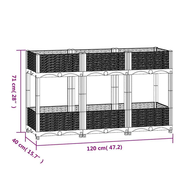 vidaXL Raised Garden Bed 120x40x71 cm Polypropylene