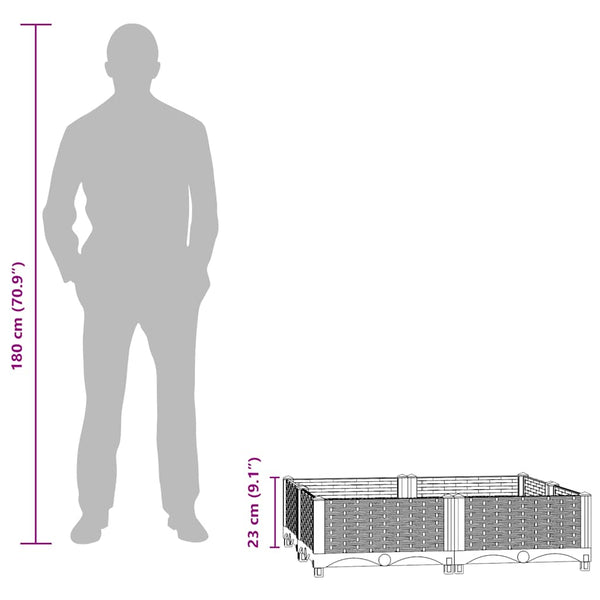 vidaXL Raised Garden Bed 80x80x23 cm Polypropylene