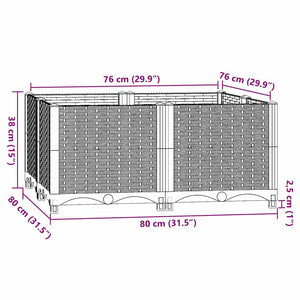 vidaXL Raised Garden Bed 80x80x38 cm Polypropylene