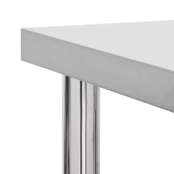 vidaXL Kitchen Prep Table with Wheels 80x45x85 cm Stainless Steel