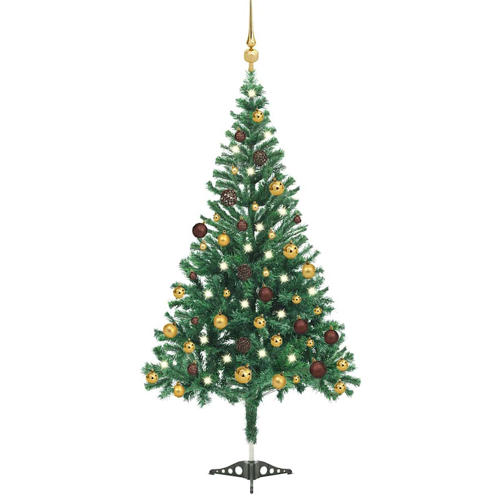 vidaXL Artificial Christmas Tree with Lights and Baubles 180cm 564 Branches