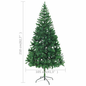 vidaXL Artificial Christmas Tree with Lights and Baubles 210cm 910 Branches