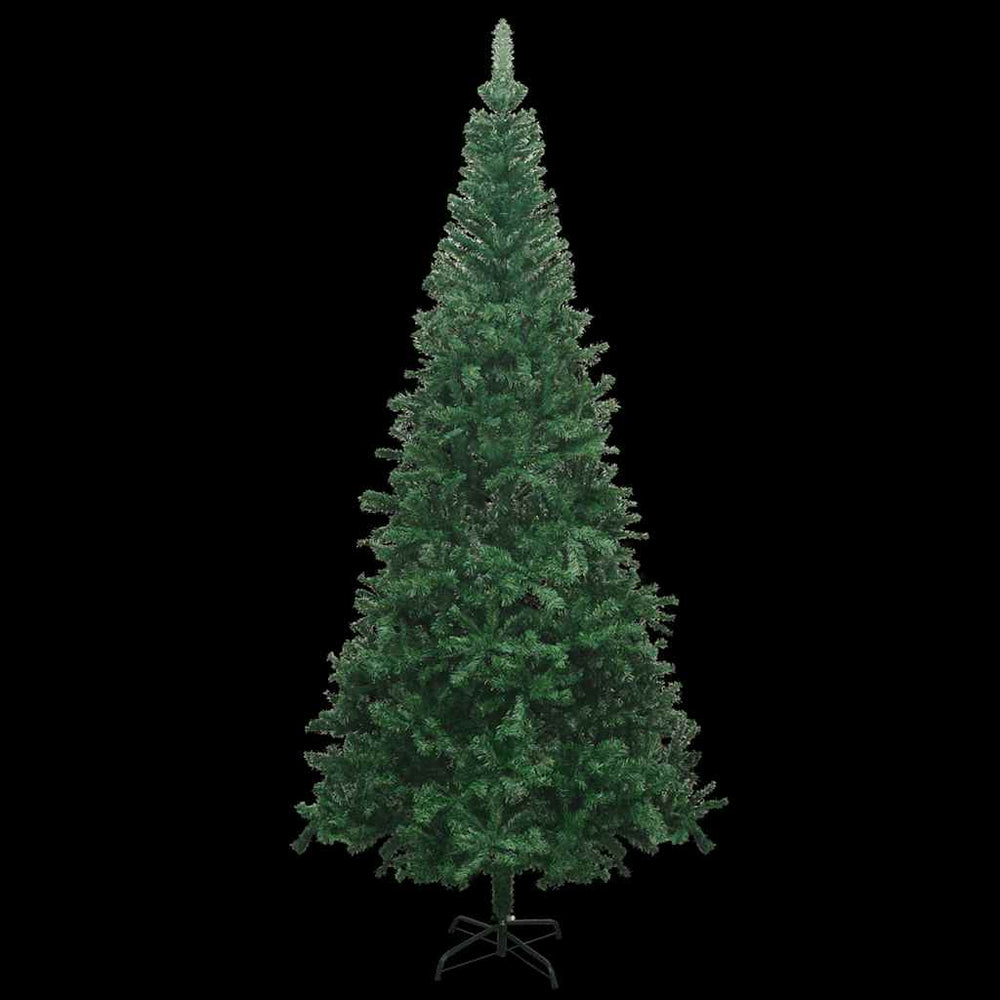 vidaXL Artificial Christmas Tree with Lights and Baubles, L 240 cm, Green