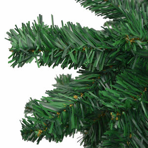vidaXL Artificial Christmas Tree with Lights and Baubles, L 240 cm, Green