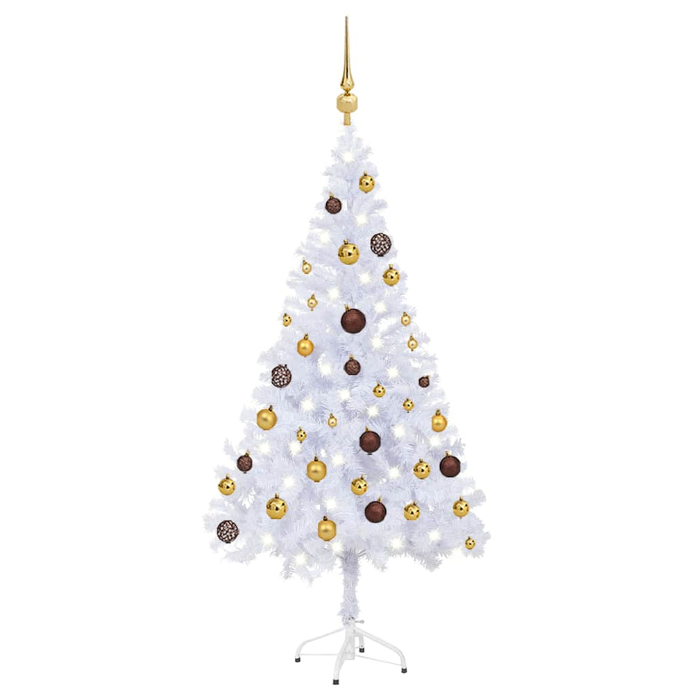 vidaXL Artificial Christmas Tree with Lights, Baubles, 120cm, 230 Branches