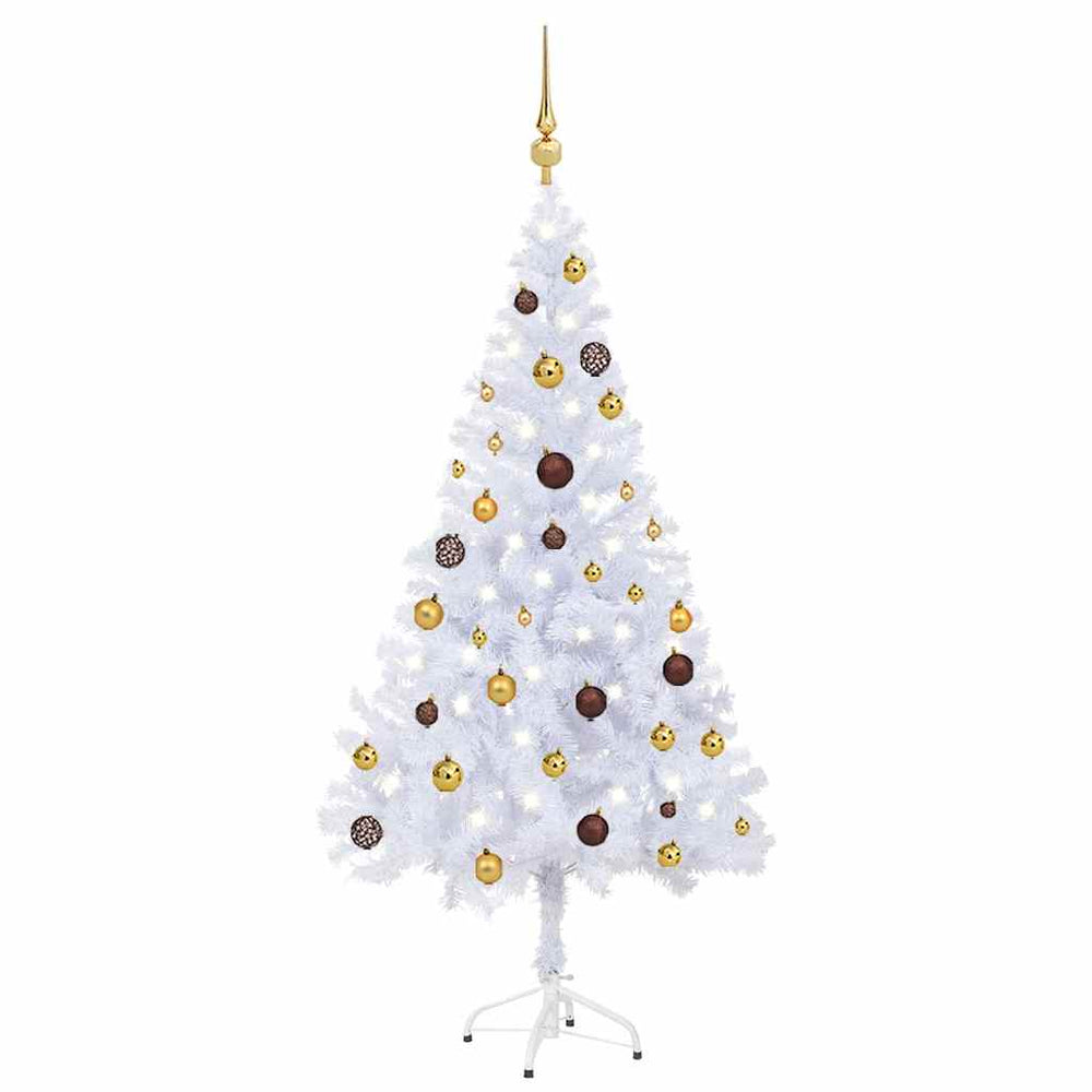 vidaXL Artificial Christmas Tree with Lights and Baubles 150cm 380 Branches