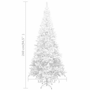vidaXL Artificial Christmas Tree with Lights and Baubles L 240 cm White
