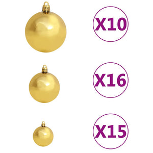vidaXL Artificial Christmas Tree with Lights and Baubles L 240 cm White