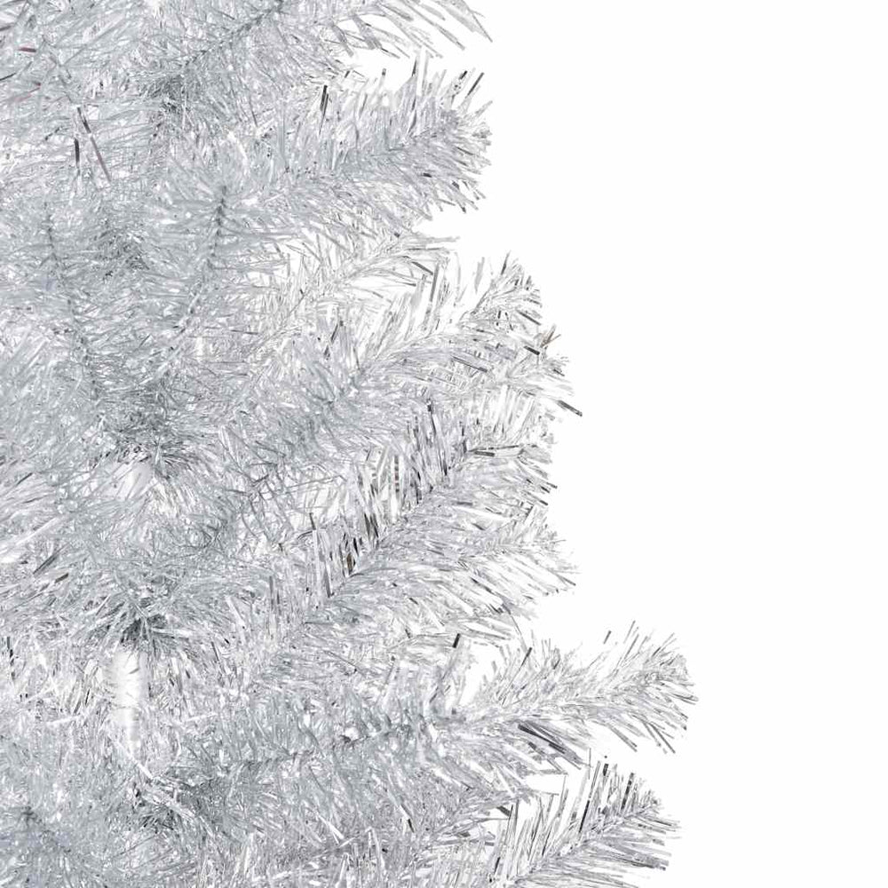 vidaXL Artificial Christmas Tree with Lights & Baubles Silver 210 cm