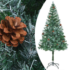 vidaXL Artificial Christmas Tree with Lights, Baubles, Cones, 180 cm