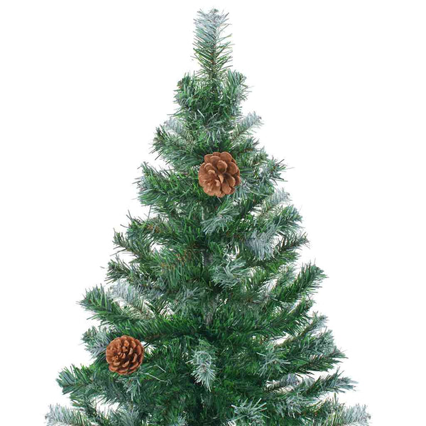 vidaXL Artificial Christmas Tree with Lights, Baubles, Cones, 180 cm