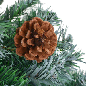 vidaXL Artificial Christmas Tree with Lights, Baubles, Cones, 180 cm