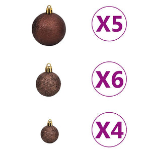 vidaXL Artificial Christmas Tree with Lights & Baubles White 120 cm