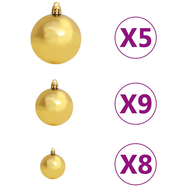 vidaXL Artificial Christmas Tree with Lights & Baubles White 150 cm
