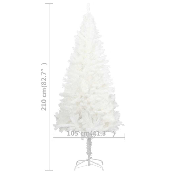 vidaXL Artificial Christmas Tree with Lights & Baubles White 210 cm
