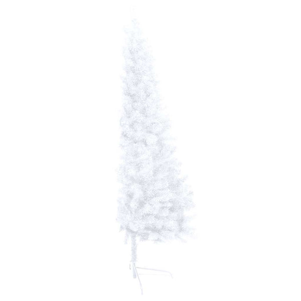 vidaXL Artificial Half Christmas Tree with Lights and Baubles White 150 cm