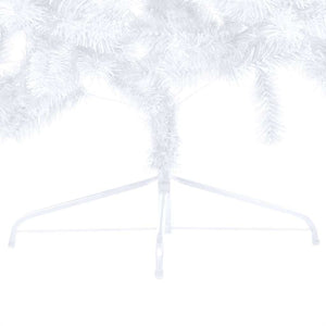 vidaXL Artificial Half Christmas Tree with Lights and Baubles White 150 cm