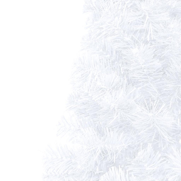 vidaXL Artificial Half Christmas Tree with Lights and Baubles White 150 cm