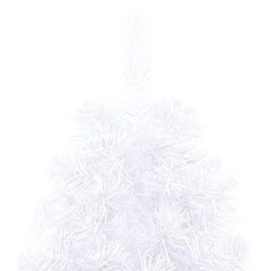 vidaXL Artificial Half Christmas Tree with Lights and Baubles White 150 cm