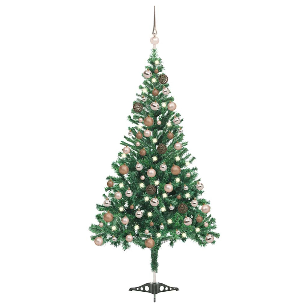 vidaXL Artificial Christmas Tree with Lights and Baubles 180cm 564 Branches