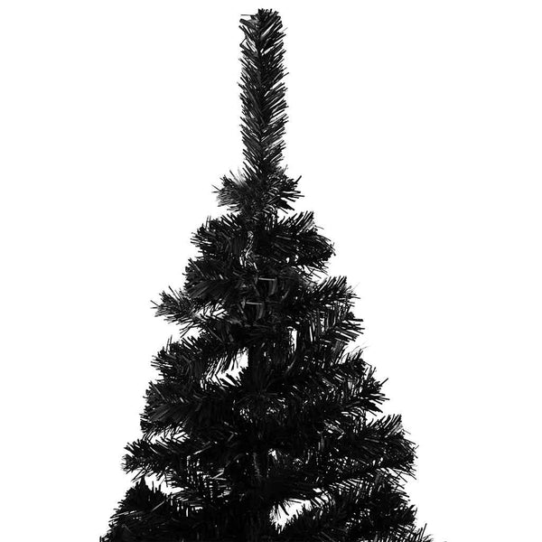 vidaXL Artificial Christmas Tree with Lights and Baubles Black 180 cm