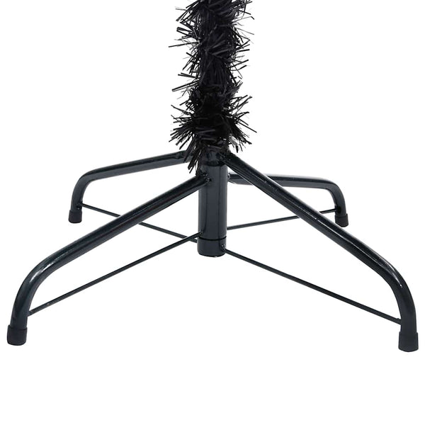 vidaXL Artificial Christmas Tree with Lights and Baubles Black 180 cm