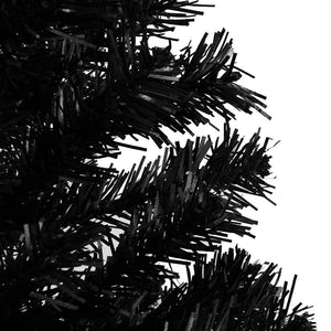 vidaXL Artificial Christmas Tree with Lights and Baubles Black 180 cm