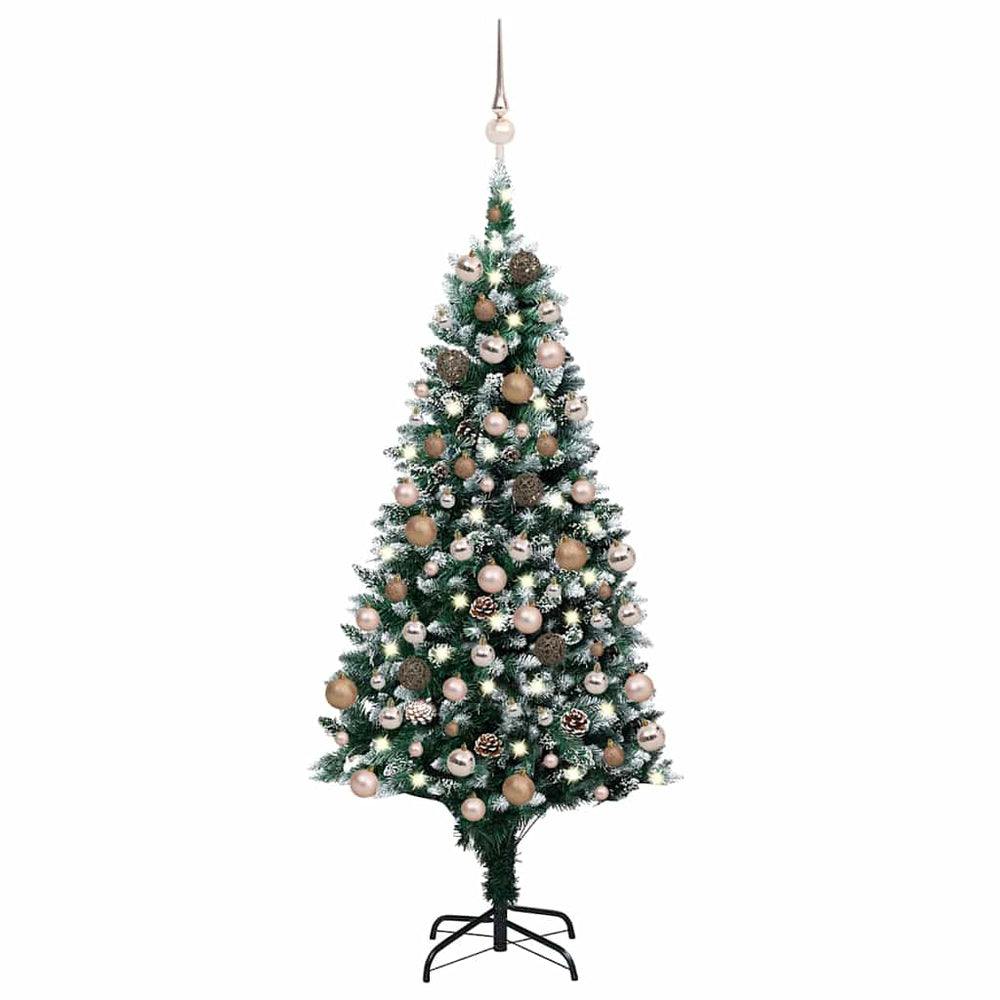 vidaXL Artificial Christmas Tree with LEDs Baubles Cones 180 cm
