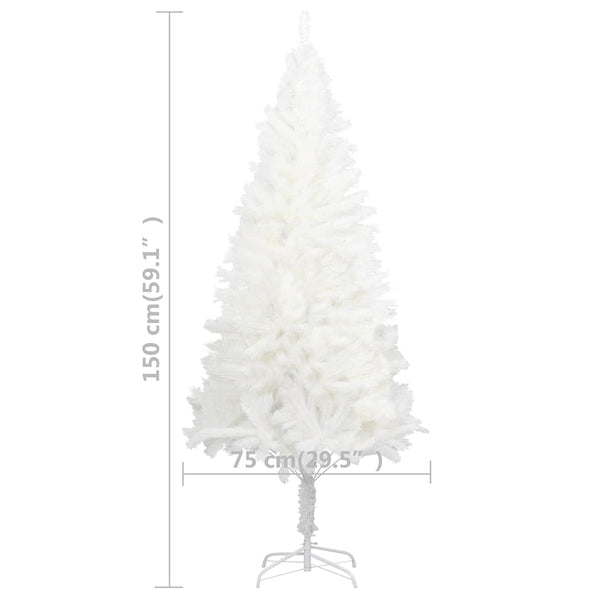 vidaXL Artificial Christmas Tree with Lights & Baubles White 150 cm