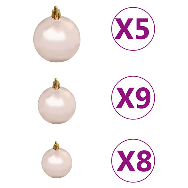 vidaXL Artificial Christmas Tree with Lights & Baubles White 150 cm