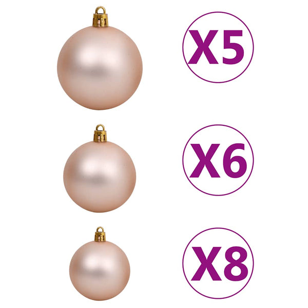 vidaXL Artificial Christmas Tree with Lights & Baubles White 150 cm