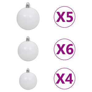 vidaXL Artificial Half Christmas Tree with Lights and Baubles Green 210 cm
