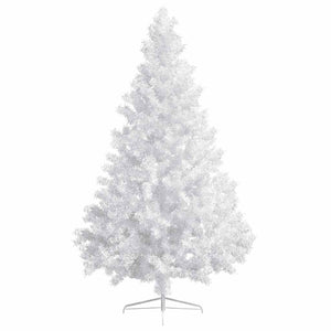 vidaXL Artificial Half Christmas Tree with Lights and Baubles White 210 cm