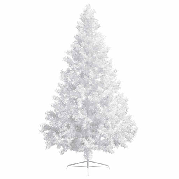 vidaXL Artificial Half Christmas Tree with Lights and Baubles White 210 cm