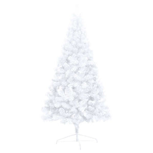 vidaXL Artificial Half Christmas Tree with Lights and Baubles White 240 cm