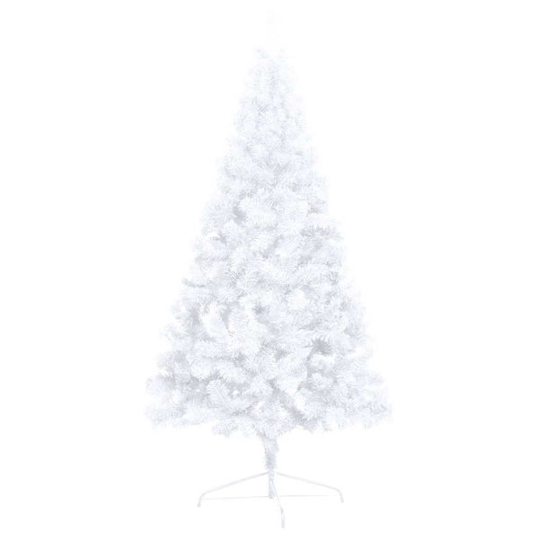vidaXL Artificial Half Christmas Tree with Lights and Baubles White 240 cm