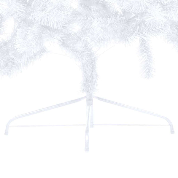 vidaXL Artificial Half Christmas Tree with Lights and Baubles White 240 cm