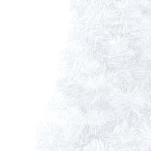 vidaXL Artificial Half Christmas Tree with Lights and Baubles White 240 cm