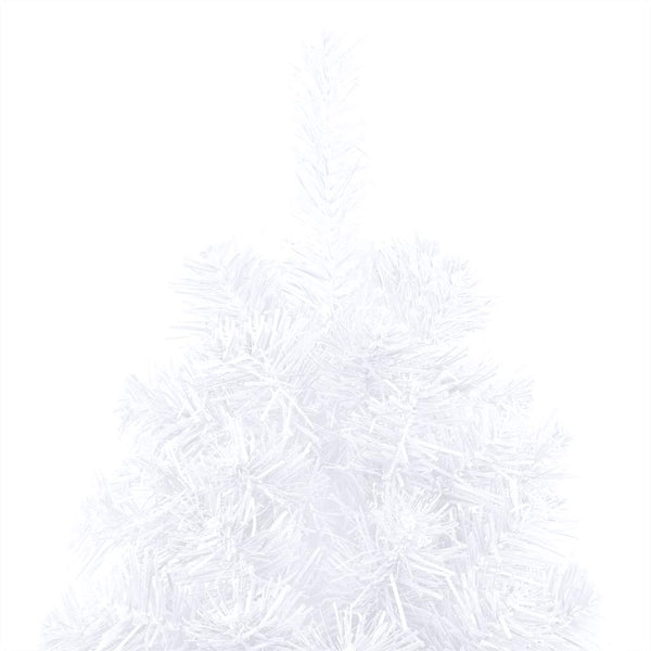 vidaXL Artificial Half Christmas Tree with Lights and Baubles White 240 cm