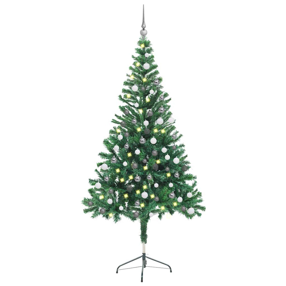 vidaXL Artificial Christmas Tree with Lights and Baubles 150cm 380 Branches