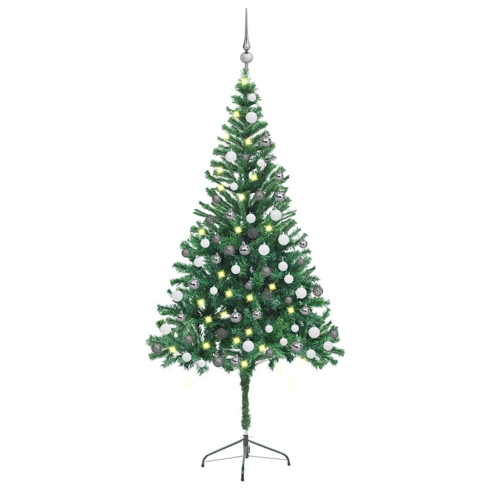 vidaXL Artificial Christmas Tree with Lights and Baubles 180cm 564 Branches