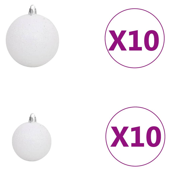 vidaXL Artificial Christmas Tree with Lights and Baubles 210cm 910 Branches