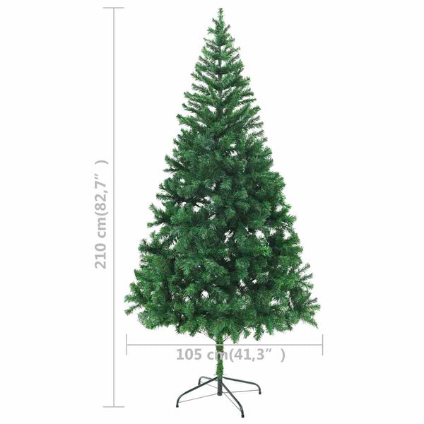 vidaXL Artificial Christmas Tree with Lights and Baubles 210cm 910 Branches