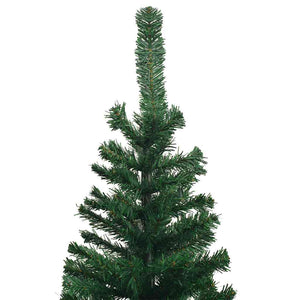 vidaXL Artificial Christmas Tree with Lights Baubles L 240 cm Green