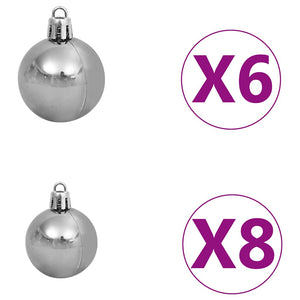 vidaXL Artificial Christmas Tree with Lights, Baubles, 120cm, 230 Branches