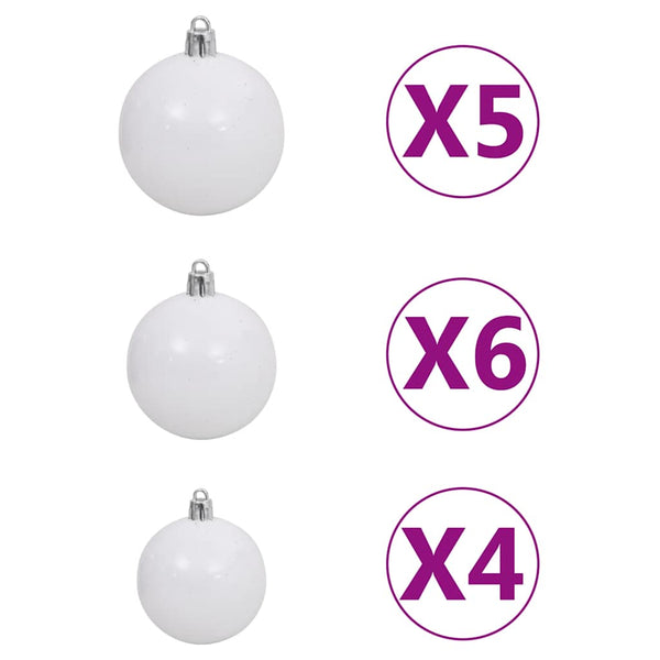 vidaXL Artificial Christmas Tree with Lights, Baubles, 120cm, 230 Branches