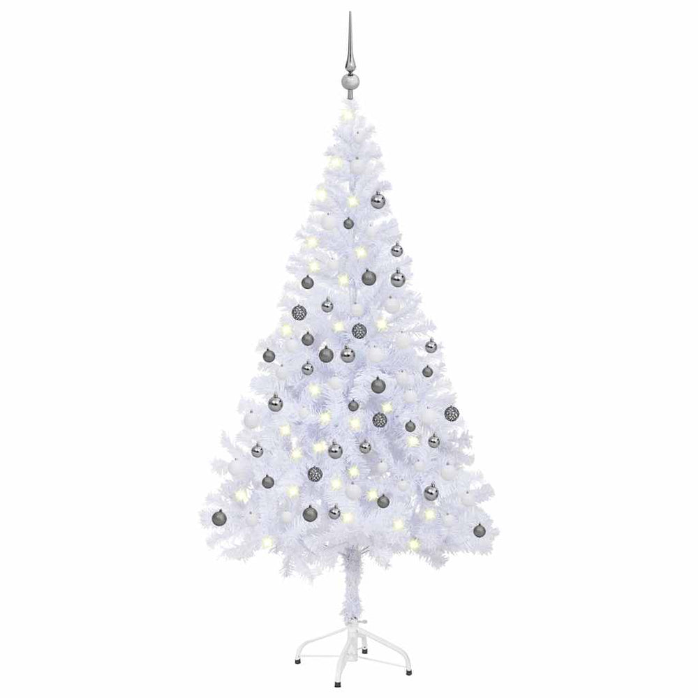 vidaXL Artificial Christmas Tree with Lights and Baubles 150cm 380 Branches