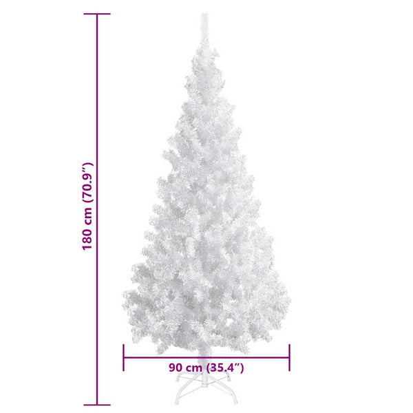vidaXL Artificial Christmas Tree with Lights, Baubles, 180cm, 620 Branches