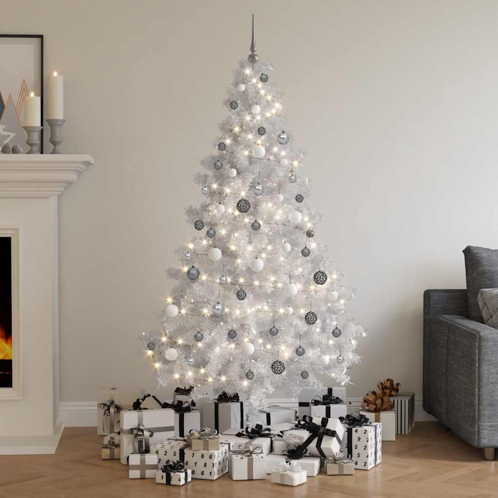 vidaXL Artificial Christmas Tree with Lights, Baubles, 180cm, 620 Branches